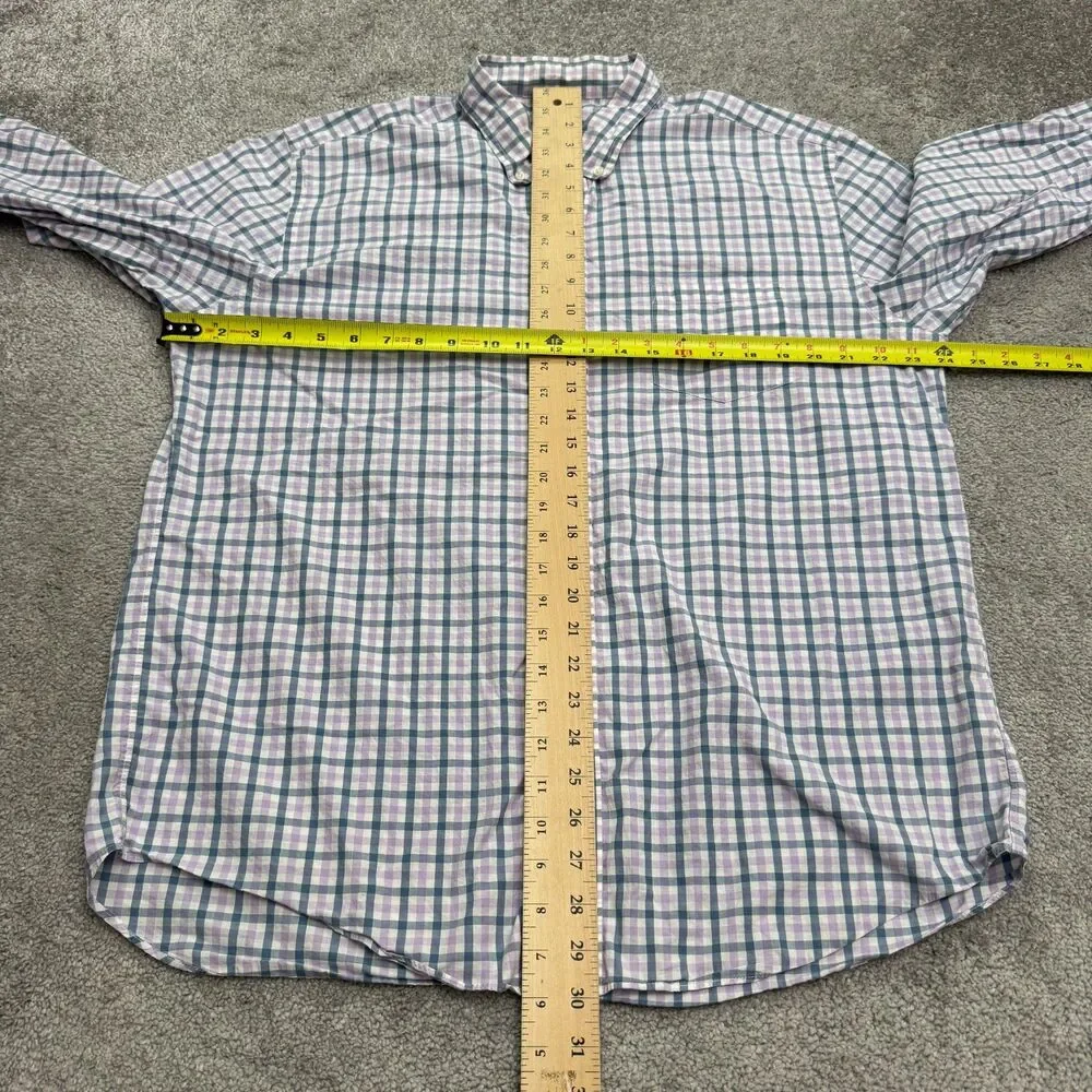 J.Crew Lightweight Button Down Shirt Mens XL Purple Blue Plaid Cotton Casual Top